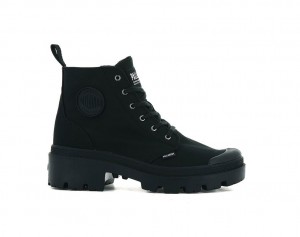 Botas Palladium Pallabase Twill Mujer Negras Negras | JV2493170