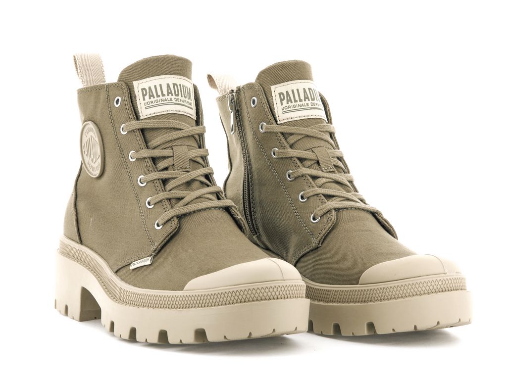 Botas Palladium Pallabase Twill Mujer Butternut | OS5497312