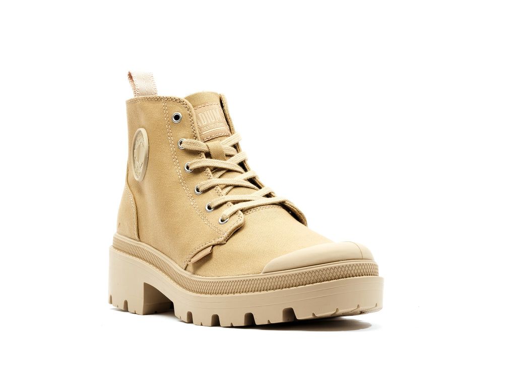 Botas Palladium Pallabase Twill Mujer Caramel | AR6792180