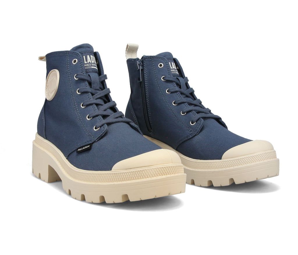 Botas Palladium Pallabase Twill Mujer Indigo | BF3075286