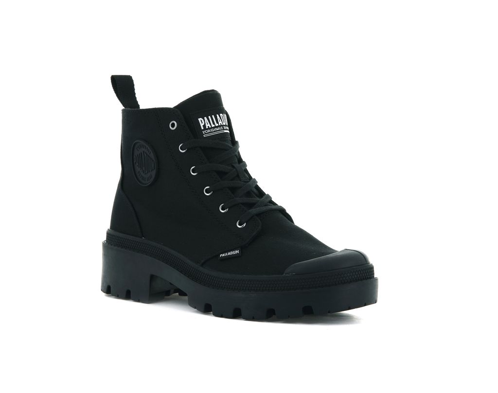 Botas Palladium Pallabase Twill Mujer Negras Negras | JV2493170