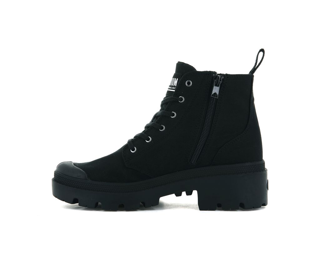 Botas Palladium Pallabase Twill Mujer Negras Negras | JV2493170