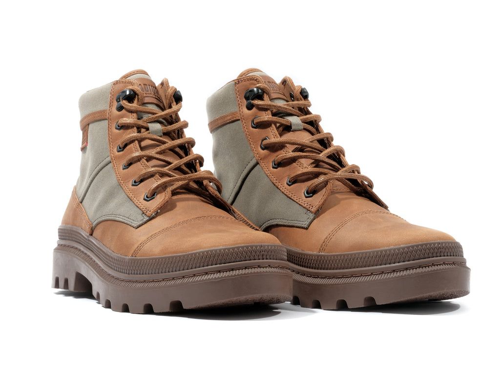 Botas Palladium Pallatrooper Rough Hombre Verde Oliva Naranjas | UR1397286