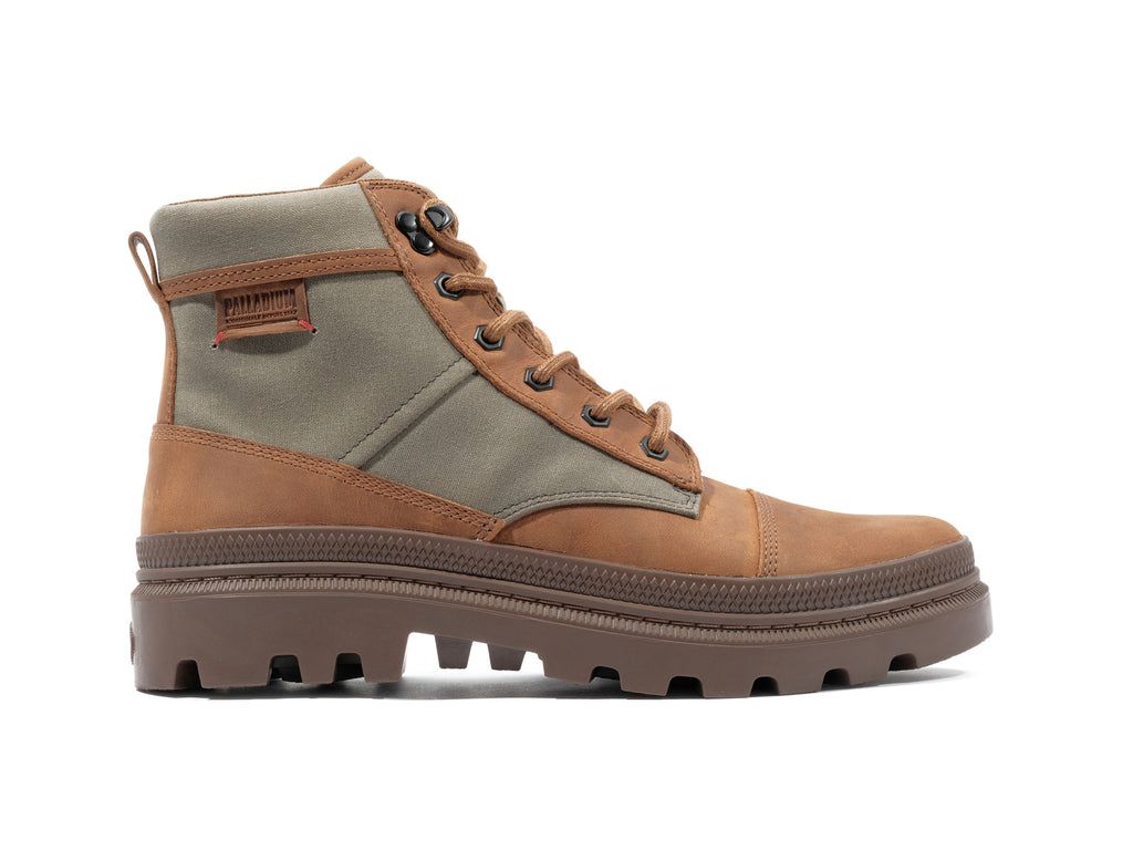 Botas Palladium Pallatrooper Rough Hombre Verde Oliva Naranjas | UR1397286