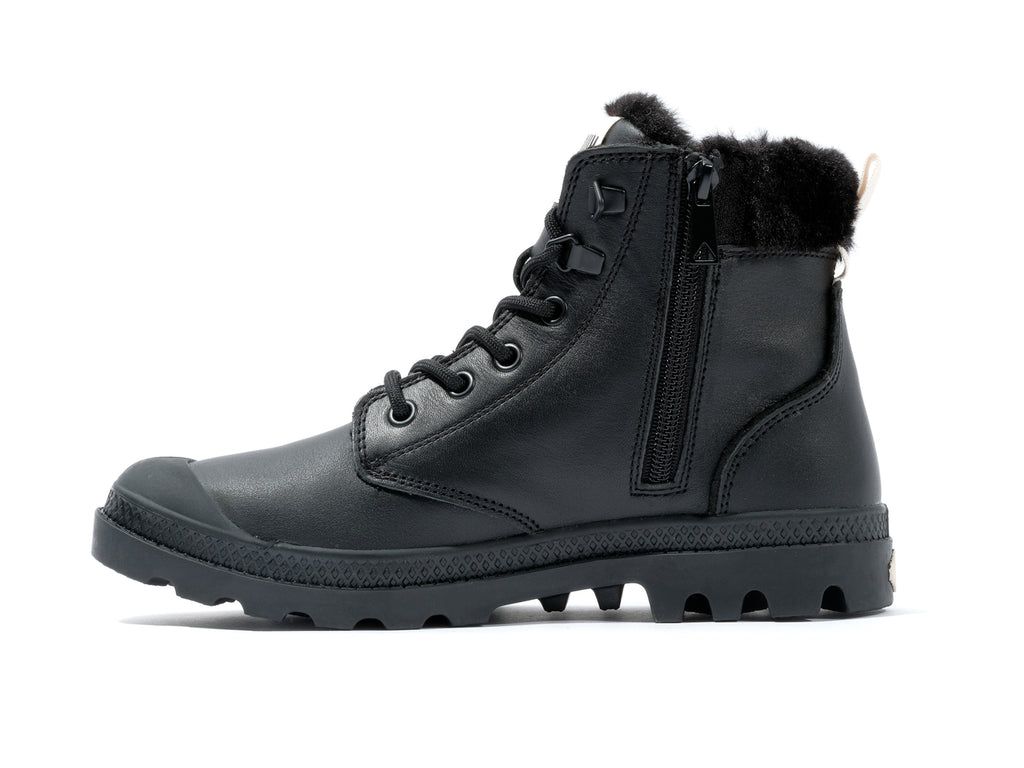 Botas Palladium Pampa Hi Snow Warm Mujer Negras | IO1043872