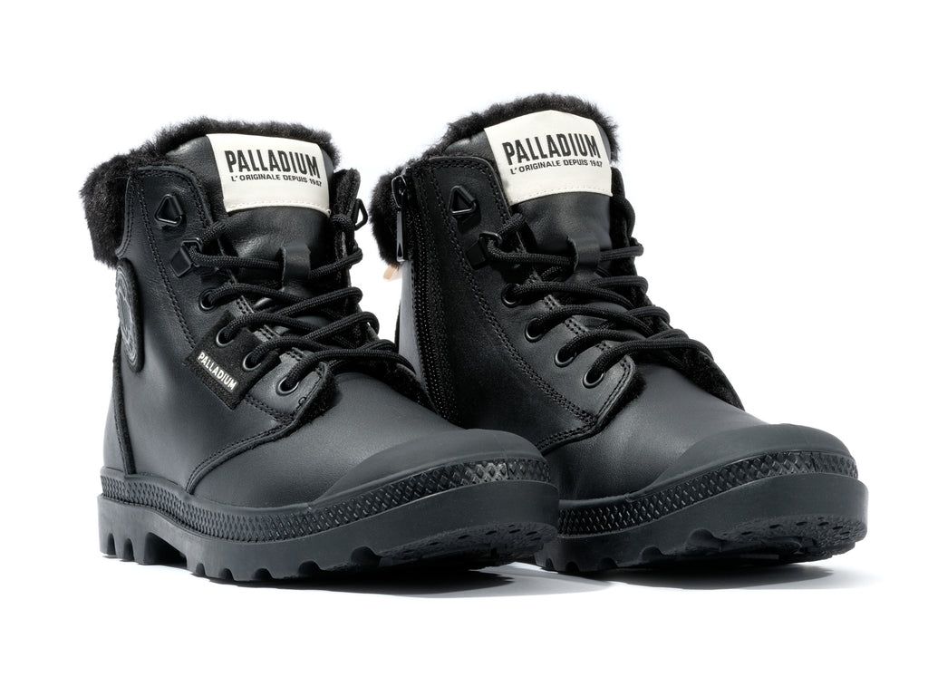 Botas Palladium Pampa Hi Snow Warm Mujer Negras | IO1043872