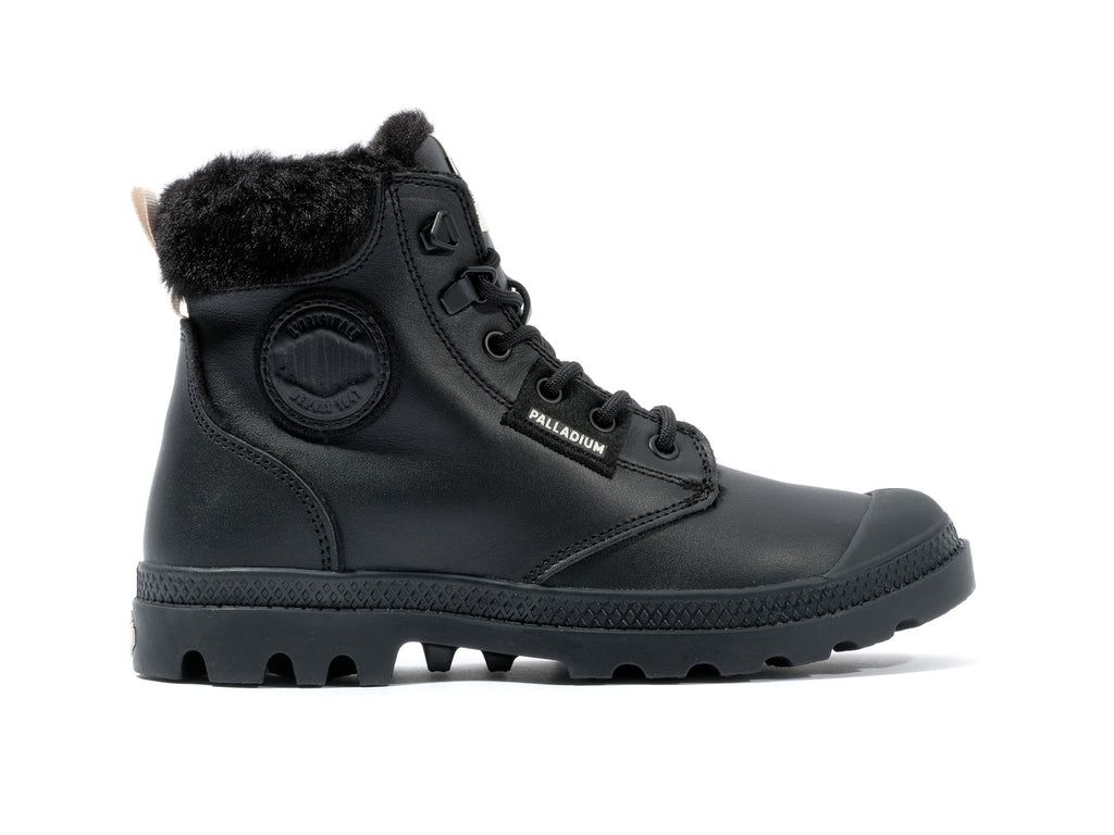 Botas Palladium Pampa Hi Snow Warm Mujer Negras | IO1043872