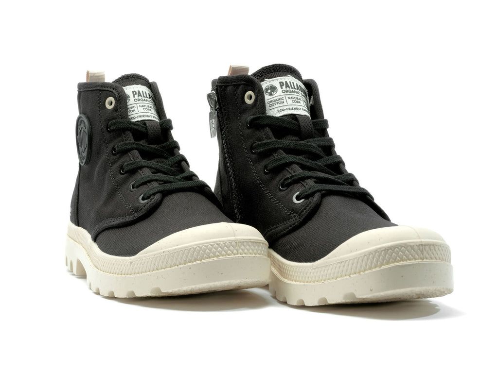 Botas Palladium Pampa Hi Zip Organic Mujer Negras | IZ5826049