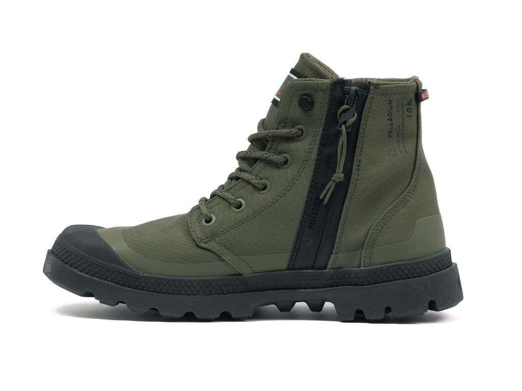 Botas Palladium Pampa Rcyl Lt+wp+zip Hombre Verde Oliva | DE4278609