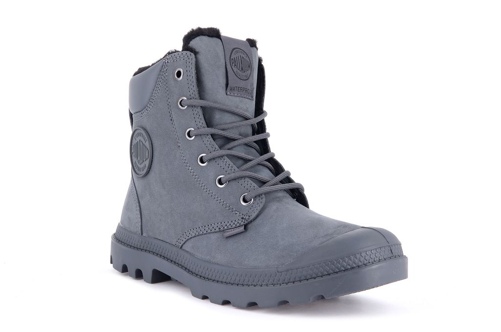 Botas Palladium Pampa Sport Cuff Wps Mujer Gris Oscuro | UH5296708