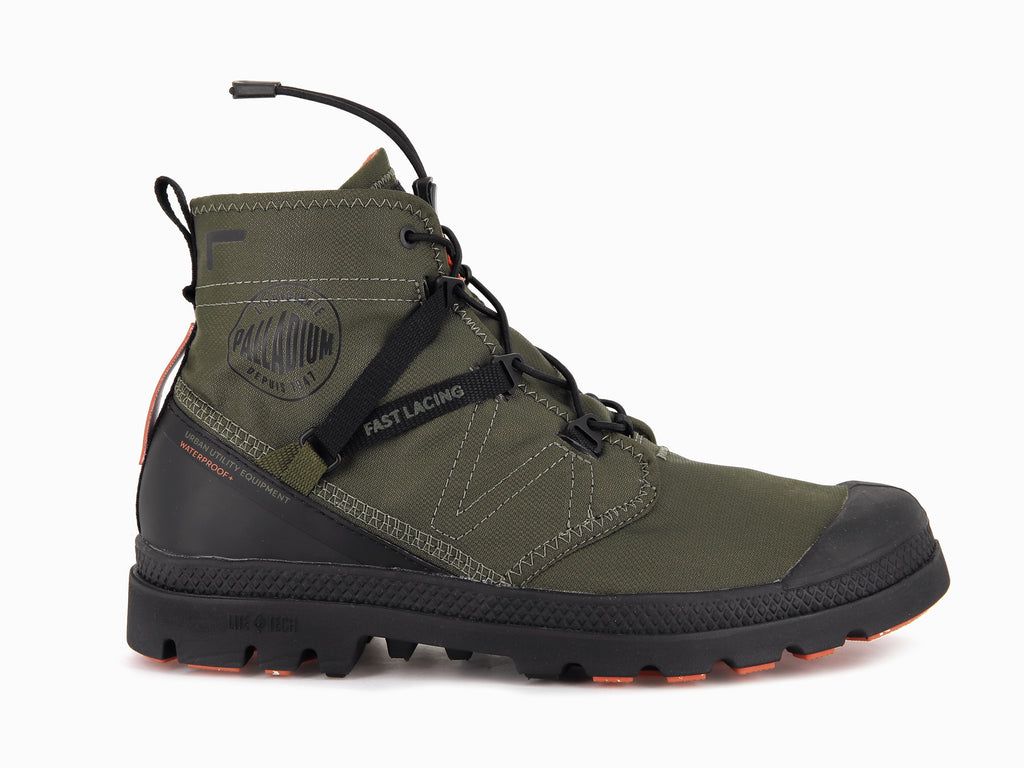 Botas Palladium Pampa Travel Lite+ Waterproof Hombre Verde Oliva | UF8361024